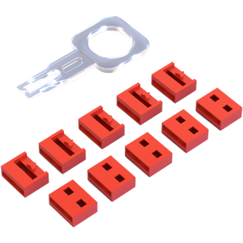 Замок безпеки NVV USB, знімний штекер USB-порту, пилозахисна кришка, захист USB-порту, захисна заглушка, червоний NX-FDU (упаковка з 10 шт.)