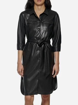 Платье-рубашка миди осеннее женское Calvin Klein 5034834 M Черное (1162170228)