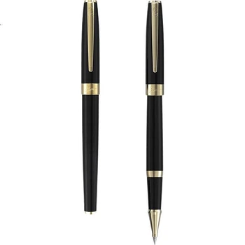 Подарочный набор ручек Pimio Signature Pen, деловая офисная шариковая ручка, ручка Signature, подарок на выпускной для мужчин и женщин, ручка для тренировки письма для студентов и взрослых, модель 717, глянцево-черная с золотым зажимом.