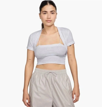 Топ жіночий Nike Tight Cropped Mini-Rib 2-In-1 Grey M Сірий HJ1299-051