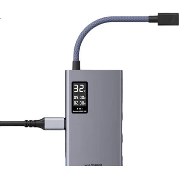 Док-станция Hagibis Digital Display Expansion Dock с экраном, USB-C преобразователем, Ethernet-адаптером, адаптером Type-C на HDMI для компьютеров Apple Mac, адаптером Thunderbolt 4.
