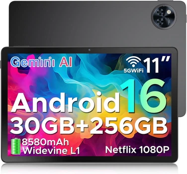 Планшет 11" DOOGEE U11 Pro 6+24/256GB 8 ядер Android 16 8580 mAh Black (102340791) - Б/У