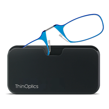 Окуляри для читання Thinoptics з класичним чохлом (Колір чохла: Чорний; Колір оправи: Синій; Діоптрій: '+2.50)