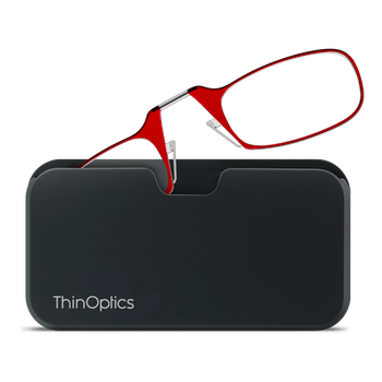 Очки для чтения Thinoptics с классическим чехлом (Цвет Чехла: Чёрный; Цвет Оправы: Красный; Диоптрия: '+1.00)