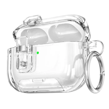 Твердый защитный - с Магнитом чехол для наушников AirPods 2 Pro || Air Pods 2 Pro. Белый (Прозрачный) цвет