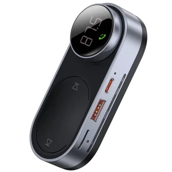 FM-трансмітер Baseus бездротовий автомобільний із сонячною панеллю TF USB AUX Type-C (CDMP000001)
