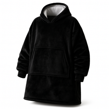 Толстовка плед оверсайз з капюшоном Huggle Hoodie чорний