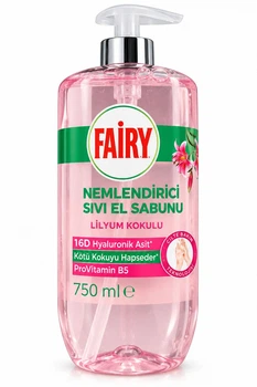 Мило-крем рідке для рук зволожуюче Fairy Lilyum Kokulu Sıvı El Sabunu Hyaluronic Acid Provitamin B5 Фейрі Лілія з дозатором 750 мл