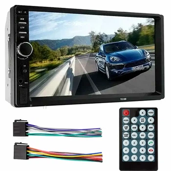 Автомагнитола 2DIN 7012B с Bluetooth сенсорным экраном 7 дюймов USB microSD пульт дистанционного управления черная