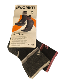 Трекинговые носки Calze Outdoor CRIVIT 37-38р черный микс 2 пары