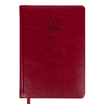 Щоденник діловий Leo Planner Vector A5 датований 2027 твердий бордовий 368 сторінок 252757