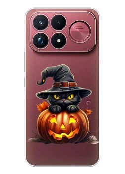Силіконовий прозорий чохол iSwag для Xiaomi Poco F9 Ultra на Хелловін (Halloween) — Котик чарівник (ISXPF9UL-120)