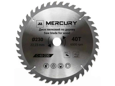 Диск пильний Mercury 230мм 22,2мм 40з C-40-230