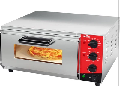 Піч для піци CROSSON 400×400 мм, 2000 Вт, шамотний камінь, до 350°C, нержавіюча сталь УЦІНКА - Б/В