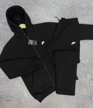 Теплий Чоловічий спортивний костюм полубатал 58 (4XL) Чорний