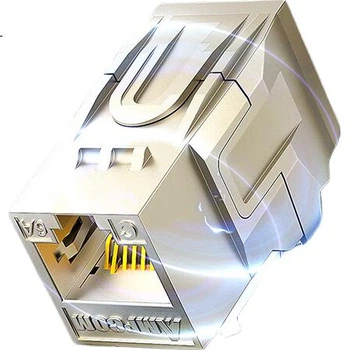 Сетевой модуль AMPCOM 10 Gigabit Category 6A с прямым подключением, экранированный кабель CAT6A FTP из цинкового сплава, позолоченный двухпроходной компьютерный разъем RJ45 Crystal Head, 1 шт. AMC6A18B