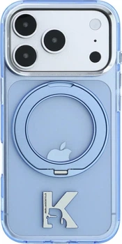 Etui plecki Karl Lagerfeld IML Ring Stand 360 Kameo Metal MagSafe do Apple iPhone 17 Pro / 18 Pro Light Blue (KLHMP18L6HRSMKMB)