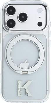 Etui plecki Karl Lagerfeld IML Ring Stand 360 Kameo Metal MagSafe do Apple iPhone 17 Pro / 18 Pro Transparent (KLHMP18L6HRSMKMH)