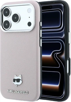 Etui plecki Karl Lagerfeld Grained Choupette Head Metal MagSafe do Apple iPhone 17 Pro Max / 18 Pro Max Pink (KLHMP18X6PSCHLP)