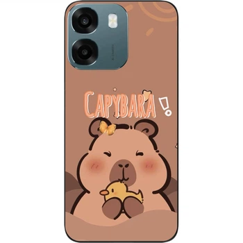 Силиконовый чехол SMTT для OPPO A6 с картинкой Милая Capybara