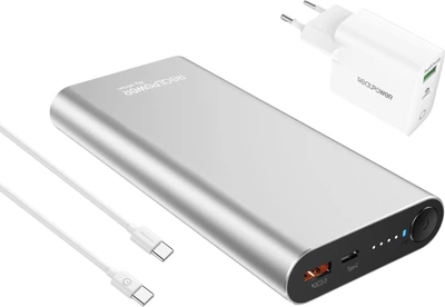 УМБ RealPower PB-20000PD Pro PowerPack 20000 mAh 100W Silver (4040895010568)