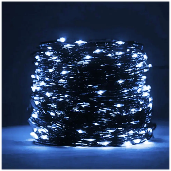 Гирлянда нить 30 м 300 LED USB холодный белый зеленый провод для оформления интерьера и новогодней ёлки SQ-28813