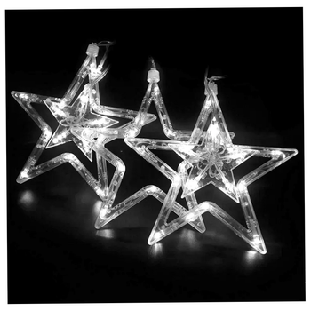LED гирлянда штора 12 фигурок 3x1м 220В 8 режимов белая для декора интерьера SQ-27416