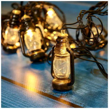 Светодиодная гирлянда 10 LED 4м на батарейках и USB теплый белый статический режим для внутреннего использования SQ-27086