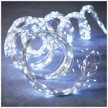 Светодиодная гирлянда 300 LED 3м теплый белый USB и батарейки для новогоднего оформления Конский хвост SQ-28828