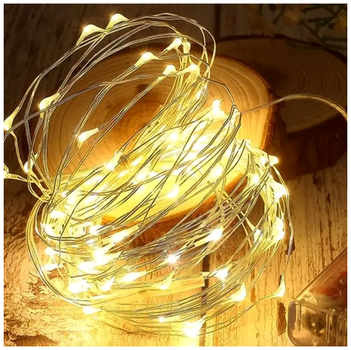 Светодиодная гирлянда 20 LED 2м теплый белый IP44 на батарейках для внутреннего использования модель Роса SQ-26652