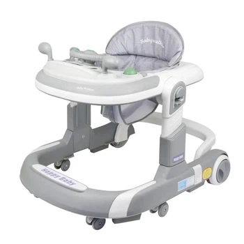 Детские ходунки Kidoro LH-611/611H Gray 2в1 с функцией «Первые шаги», музыкальной панелью и подсветкой