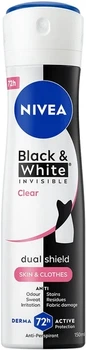 Антиперспірант NIVEA "Чорне та Біле Невидимий: Прозорий" (Clear), спрей, 150 мл