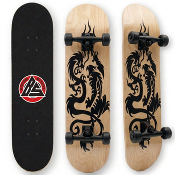 Скейтборд дерев'яний дракон BavarSport Skateboard Dragon 4411-16 розмір 78х20см