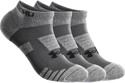 Носки Under Armour мужские спортивные короткие хлопковые тонкие, серые, 3 пары, размер 40-44