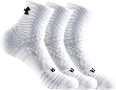 Шкарпетки Under Armour чоловічі баскетбольні бавовняні середньої висоти, білі, 3 пари, розмір 38-42
