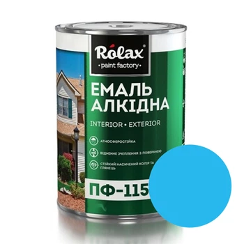Эмаль алкидная Rolax ПФ-115 ярко-голубая глянцевая 0.25 л
