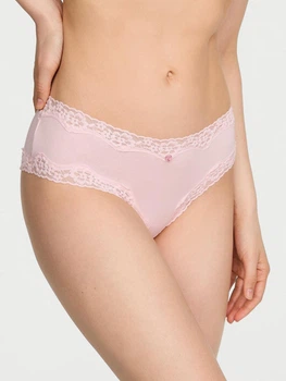 Женские трусики Victoria's Secret (22612955692) Cotton Lace-Waist Cheeky S розовые