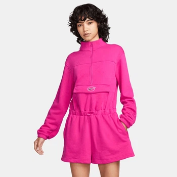 Спортивный комбинезон женский Nike Nsw Women's Icon Fleece Fuchsia Romper S Рожевий DM6289-610