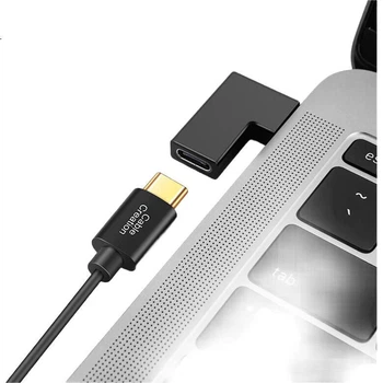 Адаптер CABLE CREATION CC0840 Type-C «папа-мама», угловой соединитель 90 градусов, прямой адаптер USB-C, удлинительный кабель-конвертер Type-C, передача данных 10G.