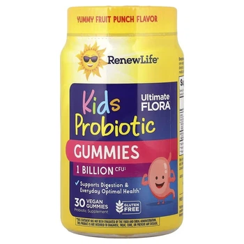 Пробиотики Renew Life Пробиотики и пребиотики для детей вкус малины Kids Tummy Gummy Prebiotics and Probiotics 30 жевательных конфет