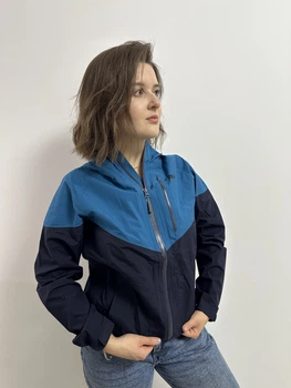 Мембранна жіноча куртка вітровка водонепроникна Outdoor Research Aspire GORE-TEX з капюшоном трекінгова гор текс синій розмір S