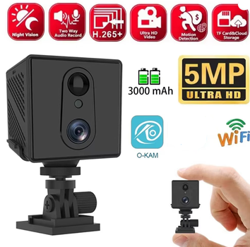 Міні Wi-Fi камера CUGUU 5MP з нічним баченням і датчиком руху