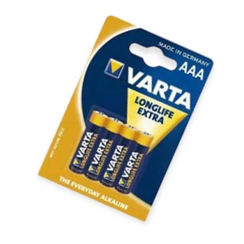 Батарейка AAA лужна 1.5V мініпальчик Varta Longlife Extra 4шт блістер
