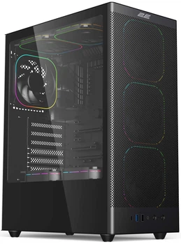 Корпус Iconic V8210B без БП, 1xUSB3.0, 1х USB 2.0, 1xUSB Type-C, 4x120мм ARGB, VGA 325мм 2E Gaming (2000003556410)