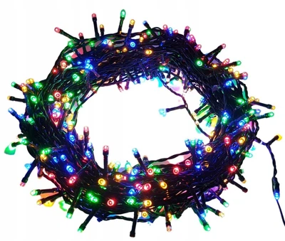 Светодиодная гирлянда-нить Digital 300 LED, теплый свет, черный провод