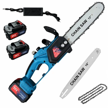 Акумуляторна пилка Domotec Chain Saw 12″/16″ 96V з двома змінними шинами