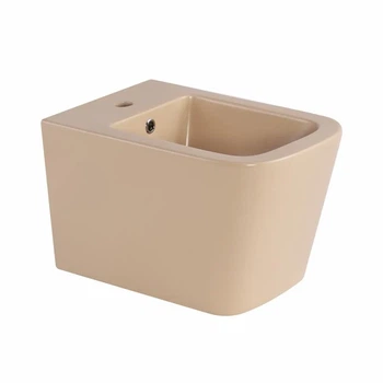 Биде подвесное Qtap Tern QT17551303GSB керамика бежевое матовое 520x350x330 мм