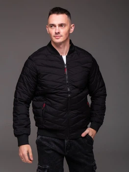 Чоловіча куртка-бомбер чорний 3XL арт.2470