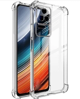 Чехол для Xiaomi Poco F4 с бронь углами противоударный прозрачный с защитой камеры (TPU)
