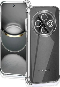 Противоударный чехол для Tecno Spark 30C (KL5n) прозрачный, усиленные углы с защитой камеры, TPU